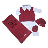 Saída Maternidade Bebê Menino Príncipe Enxoval Tricot
