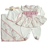 Saida Maternidade Charlote 05 Peças Roupas De Menina Bebê