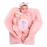 Saída Maternidade Menina Bailarina Rose Com Porta Bebê Luxo