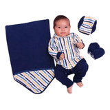 Saída Maternidade Menino Baby Listrado 5 Peças Conjunto