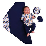 Saída Maternidade Menino Baby Listrado 5 Peças Conjunto