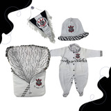 Saída Maternidade Unisex Corinthians Ofc Roupa De Bebê 4 Pç