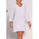Saída Praia Vestido Camisão Curto Chemise Feminina Eleganteb