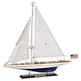 SAILINGSTORY Veleiro De Madeira Modelo Navio Decoração Veleiro Iate Empreendimento Escala 1 100 1930 Réplica Da Copa Da América
