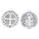 Saint St Benedictine Round 1 2 Inch Against Evil Catholic Religious Gifts Medalha Dupla Face Medalha Pacote Com 5 Lotes