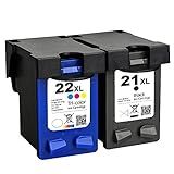 Saiyeeka Cartucho De Tinta 21XL 22XL Compatível Com Cartuchos De Tinta HP 21XL 22XL Para HP Officejet 5600 4300 J3600 Deskjet F2210 F4180 F380 F4140 D1455 3940 F335 F2210 D1560 PSC 1410