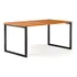 Sala De Jantar Mesa Tampo Madeira Retangular 160x85 Modelo Industrial Em Metal Cor Nature