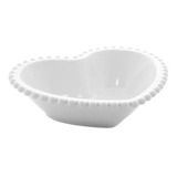Saladeira Porcelana Coração Beads Branco Bon Gourmet 28494