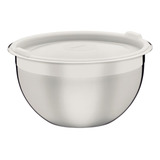 Saladeira Tramontina Cucina Bowls Com Tampa De Aço Inoxidável 28 Cm Cor Prata
