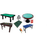 Salão De Jogos Sinuca Pebolim Mini Ping Pong Cartas E Botão