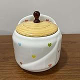 Saleiro Branco De Ceramica Decoração Poa Coração Para Mesa E Parede