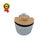 Saleiro De Parede Porcelana C Tampa Madeira Porta Sal 500gr