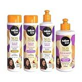 Salon Line- Kit SOS Cachos Óleo De Manga- Shampoo - Condicionador - Ativador De Cachos - Creme Para Pentear