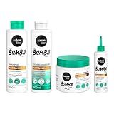 Salon Line Kit Completo SOS Bomba Antiqueda Com 4 Produtos Somente Tônico Fortalecedor Não é Vegano Para Todos Os Tipos De Cabelos 100 Ml 300 Ml E 500 G
