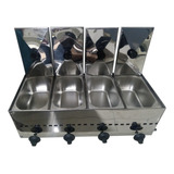 Salsicheira Molheira A Gás 4 Cubas Cachorro Quente Hot dog