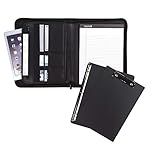 Samsill Conjunto De Pastas Profissionais 70829 Inclui Prancheta Removível Fichário De Anel Redondo De 12 7 Cm Com Fecho Seguro De Zíper Manga Para Tablet De 25 4 Cm Preto