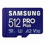 SAMSUNG Cartão De Memória MicroSD Adaptador 512 GB MicroSDXC Até 180 MB S Full HD E 4K UHD UHS I C10 U3 V30 A2 Para Telefones Android Tablets GoPRO DJI Drone MB MD512SA AM 2023