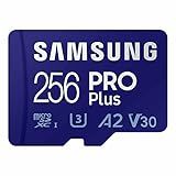 Samsung Cartão De Memória MicroSD PRO Plus - Adaptador- 256 GB MicroSDXC- Até 180 MB-s- Full HD E 4K UHD- UHS I- C10- U3- V30- A2- Para Smartphones Android- Tablets- GoPro E Drone DJI -MB MD256SA-AM-