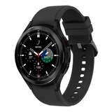 Samsung Galaxy Watch4 Classic  bluetooth  1 4 Caixa 46mm De Aço Inoxidável Black  Pulseira Black De Fluoroelastómero E O Arco Black De Aço Inox Sm r890