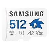 Samsung PRO Plus Sonic The Hedgehog - Adaptador- 512 GB MicroSDXC- Até 180 MB-s- Full HD E 4K UHD- UHS-I- C10- U3- V30- A2- Para Nintendo-Switch- Steam Deck- GoPRO- DJI Drone- Tablets -MB-MD512SA-LC1-