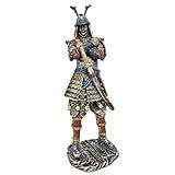 Samurai Guerreiro Japonês Estátua Decorativa Medieval Resina 41 Cm