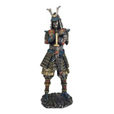 Samurai Guerreiro Medieval Grande Estátua Estatueta 41 Cm