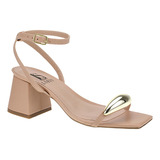 Sandália Enfeite Abs Gota Salto Bloco Feminina Fivela 18 410