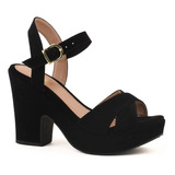 Sandalia Espadrilhe Anabela Salto Alto Fachetada 145vzt 