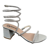 Sandalia Feminina Espiral Cristal