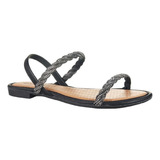 Sandália Feminina Mississipi Rasteira Brilho Strass Conforto