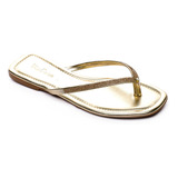 Sandália Feminina Rasteirinha Chinelo Brilho Confortável