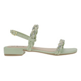 Sandália Feminina Saltinho Baixo Bloco Strass 41 42 43 Full