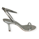 Sandalia Feminina Santa Lolla Craquele Salto Fino Prata