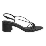 Sandalia Feminina Santa Lolla Soft Tiras Salto Bloco Preto