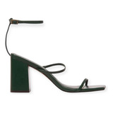 Sandalia Feminina Santa Lolla Tiras Salto Alto Bloco Verde