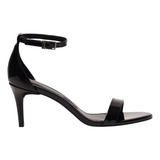Sandalia Feminina Santa Lolla Verniz Salto Fino Medio Preto