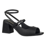 Sandália Feminina Slingback Peep Toe Salto Grosso Moda Gigil