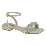 Sandalia Feminina Strass Saltinho