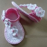 Sandália Para Bebês Sandália De Crochê Sandália Flores
