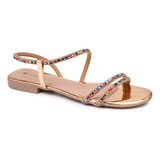 Sandália Rasteira Rasteirinha Chinelo Verão Brilho Confort