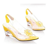 Sandálias Transparentes Sandálias De Salto Peep Toe Sapatos