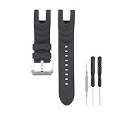 SANDEIN Pulseira De Relógio De 26 Mm Compatível Com Invicta Pulseira De Substituição De Borracha De Silicone Macio Para Relógio Invicta Reserve Collection Venom Preto Fivela Prata 