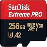SanDisk Cartão 256GB Extreme PRO MicroSD UHS I Com Adaptador C10 U3 V30 A2 200MB S Leitura 140MB S Escrita SDSQXCD 256G GN6MA