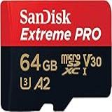 SanDisk Cartão 64GB Extreme PRO MicroSD UHS I Com Adaptador C10 U3 V30 A2 200MB S Leitura 90MB S Escrita SDSQXCU 064G GN6MA