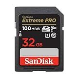 SanDisk Cartão De Memória 32GB Extreme PRO SDHC UHS I C10 U3 V30 4K UHD Cartão SD SDSDXXO 032G GN4IN Cor Cinza Escuro Preto