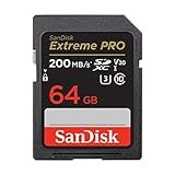 SanDisk Cartão De Memória 64GB Extreme PRO SDXC UHS I C10 U3 V30 4K UHD Cartão SD SDSDXXU 064G GN4IN Cinza Escuro Preto