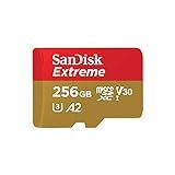 SanDisk Cartão De Memória Extreme MicroSDXC UHS I De 256 GB Com Adaptador Até 190 MB S C10 U3 V30 4K 5K A2 Cartão Micro SD SDSQXAV 256G GN6MA Dourado Vermelho