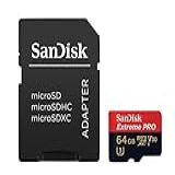 SanDisk Cartão De Memória Micro SD Extreme Pro 64 GB Classe 10 UHS I 95 Mbps Leitura U3 V30 SDSQXXG 064G Vermelho
