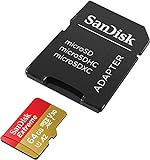 SanDisk Cartão De Memória SDSQXA2 064G GN6MA 64GB Extreme MicroSDXC UHS I Com Adaptador C10 U3 V30 4K A2 Micro SD SDSQXA2 064G GN6MA Vermelho