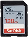 SanDisk Cartão De Memória Ultra SDXC UHS I De 128 GB 100 MB S C10 U1 Full HD Cartão SD SDSDUNR 128G GN6IN